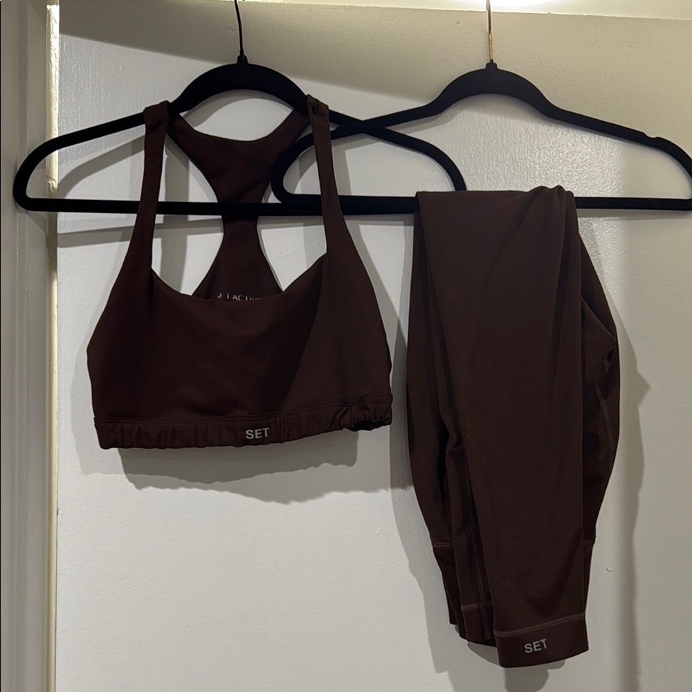 SET Active Brown Sports Bra and Leggings